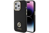 Telefon - Pokrowiec i etui - GUESS Silicone Logo Strass 4G Case for iPhone 15 Pro - Black - 3666339148508