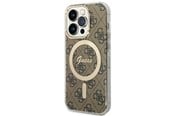 Telefon - Pokrowiec i etui - GUESS IML 4G MagSafe case for iPhone 15 Pro - brown - 3666339194604