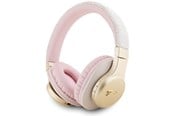 Sluchawki, zestaw sluchawkowy - GUESS Bluetooth on-ear headphones GUBH604GEMP pink/pink 4G Script - 3666339170226