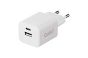 Telefon - Adapter i Ladowarka - X2O 35W Dual Home Charger Set USB-C/A w. 1.2m cable GaN - White - TR439004 + CA002-CC-AW 1.2M