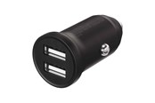 Telefon - Adapter i Ładowarka - X2O 2x12W Dual Car Charger USB-A/A - Black - SC239005