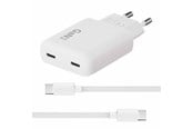 Telefon - Adapter i Ładowarka - X2O 65W GaN Dual SLIM AVS Charger (Incl. 1.5 m USB-C to USB-C Cable) - White - 01057