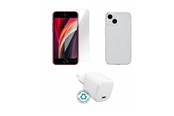 Telefon - Inne akcesoria - eSTUFF - accessory kit for mobile phone - charger cover glass - ES-KIT-IPHSE(2022)