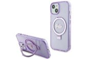 Telefon - Pokrowiec i etui - GUESS Ring Stand Script Glitter MagSafe case for iPhone 15 Plus / 14 Plus - purple - 3666339156756