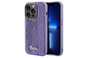 Telefon - Pokrowiec i etui - GUESS Sequin Script Metal case for iPhone 14 Pro - purple - 3666339176204