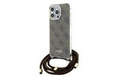 Telefon - Pokrowiec i etui - GUESS Crossbody Cord 4G Print case for iPhone 15 Pro Max - brown - 3666339148096