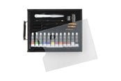 Artykuly Artystyczne & Rzemieslnicze - Nassau Black Wooden Acrylic Suitcase Set - 21 pcs. - AR099503
