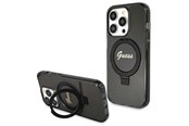 Telefon - Pokrowiec i etui - GUESS Ring Stand Script Glitter MagSafe case for iPhone 13 Pro / 13 - black - 3666339156268
