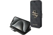 Telefon - Pokrowiec i etui - GUESS 4G Metal Logo case for iPhone 15 Pro - gray - 3666339194406