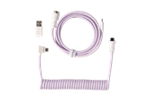 Klawiatura - Keychron Kabel spiralny typu Aviator, kątowy 8K (Light Purple) - Kabel do klawiatury - Fiolet - Cab-45