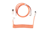 Klawiatura - Keychron Kabel spiralny typu Aviator, kątowy 8K (Pink Orange) - Kabel do klawiatury - Różowy - Cab-42