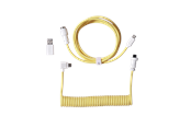 Klawiatura - Keychron Kabel spiralny typu Aviator, kątowy 8K (Yellow) - Kabel do klawiatury - Zólty - Cab-44