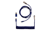 Klawiatura - Keychron Kabel spiralny typu Aviator, złączem 8K (Blue) - Kabel do klawiatury - Niebieski - Cab-51