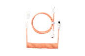 Klawiatura - Keychron Kabel spiralny typu Aviator, złączem 8K (Pink Orange) - Kabel do klawiatury - Pomaranczowy - Cab-31