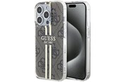 Telefon - Pokrowiec i etui - GUESS IML 4G Gold Stripe case for iPhone 15 Pro - brown - 3666339222840