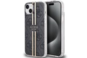 Telefon - Pokrowiec i etui - GUESS IML 4G Gold Stripe case for iPhone 15 Plus / 14 Plus - black - 3666339222697