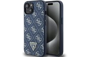 Telefon - Pokrowiec i etui - GUESS 4G Triangle Metal Logo case for iPhone 15 Plus / 14 Plus - blue - 3666339225919
