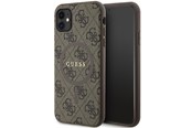 Telefon - Pokrowiec i etui - GUESS GUHMN61G4GFRW iPhone 11 6.1" / Xr brown/brown hardcase 4G Collection Leather Metal Logo MagSafe - 3666339226367