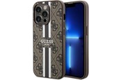 Telefon - Pokrowiec i etui - GUESS 4G Printed Stripes MagSafe case for iPhone 15 Pro - brown - 3666339203467