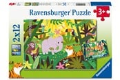 Puzzle - Ravensburger Mali odkrywcy 2x12 elementów Blok - 12004257