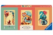 Puzzle - Ravensburger Ukiyo-E Cat Warrior, Red Panda & Drag 3x100 elementów - 12002048