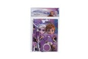 Przybory szkolne - Frozen Writing set - with spiral pad A5 w/60 ruled sheets (soft cover for A5 spiral pad 350gsm) multi-colour pen stickers sheet pencil eraser small note pad w/40 sheets - 119406128