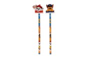 Przybory szkolne - Paw Patrol 2-pack pencils w/2 eraser toppers - triangular pencils unsharpened each with eraser topper packed on blistercard w/eurohole CE & 0-3 years pictogram - 145707002
