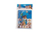 Przybory szkolne - Paw Patrol Writing set - with spiral pad A5 w/60 ruled sheets (soft cover for A5 spiral pad 350gsm) multi-colour pen stickers sheet pencil eraser small note pad w/40 sheets - 145706128