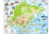 Puzzle - Larsen Puzzles Asia Topographical Map Jigsaw Puzzle – 63 pieces Maxi (36.5 x 28.5 cm) Podłoga - A30