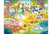Puzzle - Larsen Puzzles Puzzle: Cute Farm Animals – 19 pieces Maxi (36.5 x 28.5 cm) Podłoga - BM11