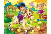 Puzzle - Larsen Puzzles Farm Jigsaw Puzzle for Children with Pony – 16 Pieces Maxi (36.5 x 28.5 cm) Podłoga - BM8