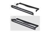 Akcesoria sieciowe - StarTech.com Startech blank keystone patch panel - 1U - 19" - with cable management bar for RJ45 - TAA Compliant - C6PANELSTP241U