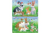 Puzzle - Larsen Puzzles Rabbit Puzzles 2 assorted designs – 8 pieces Midi (28.5 cm x 18.3 cm) Podłoga - CU3