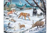 Puzzle - Larsen Puzzles Puzzle Winter Wildlife in Siberia and Northeast Asia - 66 pieces Maxi (36.5x28.5 cm) Podłoga - FH34