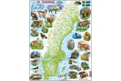 Puzzle - Larsen Puzzles Physical puzzle of Sweden with animals – 71 pieces Maxi (36.5 x 28.5 cm) Podłoga - K6