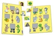 Puzzle - Larsen Puzzles Animal Match-2 Puzzle (Assorted) – 9 pieces Midi (28.5 cm x 18.3 cm) Podłoga - N6