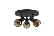 Lampy - EGLO CASTELLAZO RONDEL Ø:250 3L E14 CZARNY/MIEDŹ - 902465