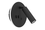 Lampy - EGLO FANZAROTTA 1 SPOT OKRĄGŁY Ø:145 Z/WYŁ.+ USB-C CZARNY - 902162