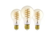 Zarówka LED - EGLO Żarówka światła LED E27 A60 BURSZTYNOWA 2200K 500LM 3SZT E27 - 113141