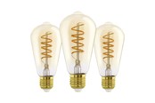 Zarówka LED - EGLO Żarówka światła LED E27 ST64 BURSZTYNOWA 2200K 500LM 3SZT E27 - 113142