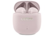 Sluchawki, zestaw sluchawkowy - GUESS Bluetooth headphones GUTWSJ14ESGP TWS + docking station pink/pink Printed Classic Logo - 3666339294809