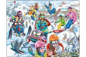 Puzzle - Larsen Puzzles Snowmobile and Snowboards Jigsaw Puzzle – 57 pieces Maxi (36.5 x 28.5 cm) Podłoga - PG7