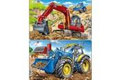 Puzzle - Larsen Puzzles Tractors and Excavators Puzzle – 15 pieces Midi (28.5 cm x 18.3 cm) 2 assorted designs Podłoga - U19