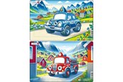 Puzzle - Larsen Puzzles Police and Fire Truck Speeding Puzzle – 11 pieces Midi (28.5 cm x 18.3 cm) 2 assorted designs Podłoga - U23