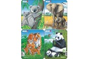 Puzzle - Larsen Puzzles Puzzles: Koala Elephant Tiger Panda (4 assorted designs) – 8 pieces Mini (18.3 x 14.3 cm) Podłoga - V4
