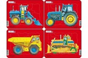 Puzzle - Larsen Puzzles Tractors Dump Truck and Bulldozer Puzzle (Assorted 4 Designs) – 10 Pieces Mini (18.3 x 14.3 cm) Podłoga - Z1