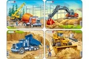 Puzzle - Larsen Puzzles Construction Vehicles Puzzle Assorted (4 designs) – 7 pieces Mini (18.3 x 14.3 cm) Podłoga - Z3