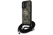 Telefon - Pokrowiec i etui - GUESS 4G Big Logo Cord Stap Crossbody Case for iPhone 16 Plus Brown - 3666339434427