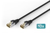 Kabel sieciowy - DIGITUS patch cable - 3 m - black - Czarny - DK-1644-A-030-OD-10
