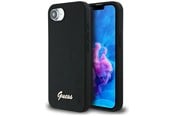 Telefon - Pokrowiec i etui - GUESS Silicone Script Metal Logo MagSafe iPhone 16e Case - Black - 3666339454074